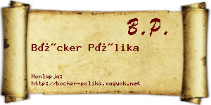 Böcker Pólika névjegykártya